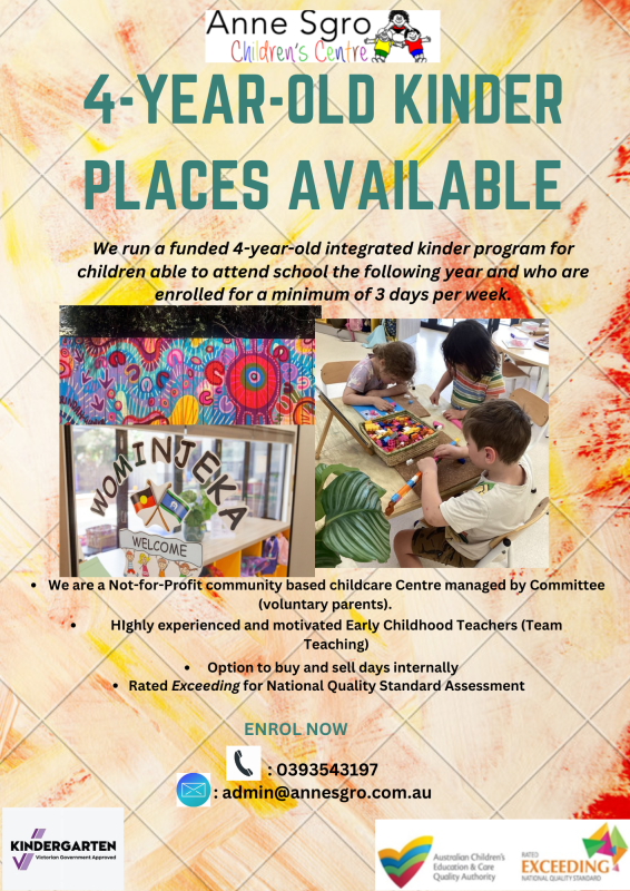 4 Year Kinder Vacancies 4 Year Kinder Vacancies